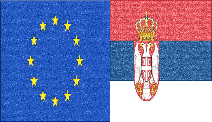 Serbia EU flags