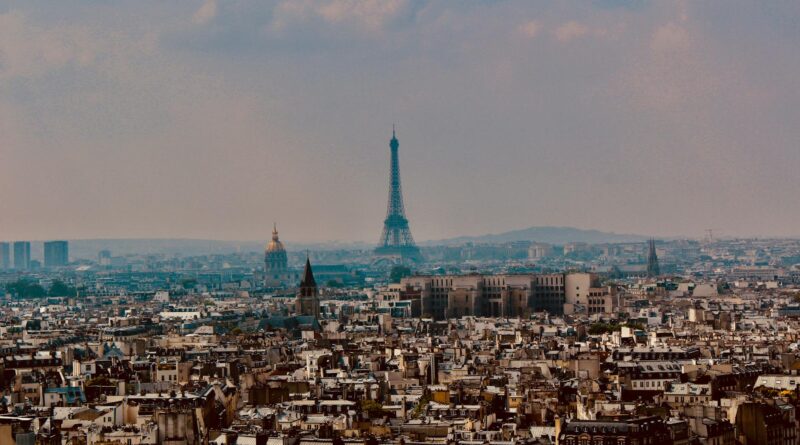 aerial view of eiffel tower