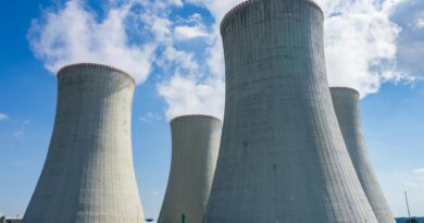 photo of a power station chimneys