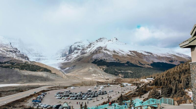 view of a parking lot in mountains