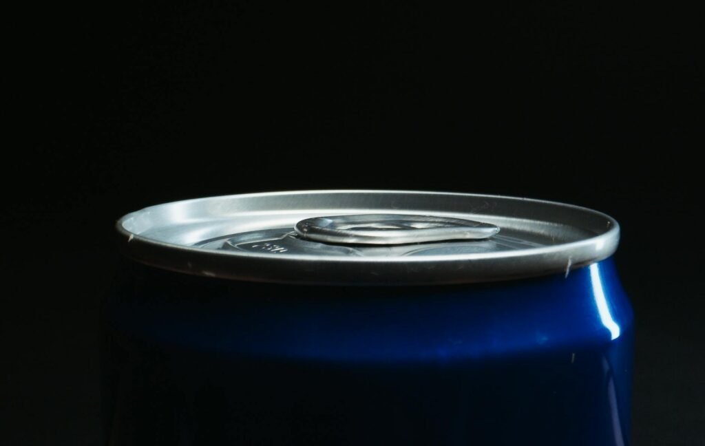 close up shot of a tin can