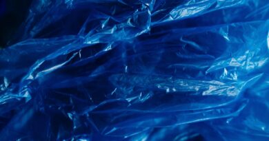 close up of blue plastic