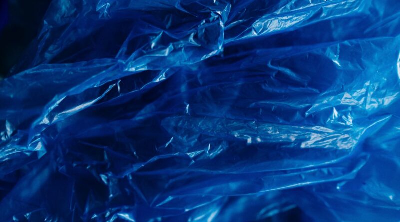 close up of blue plastic