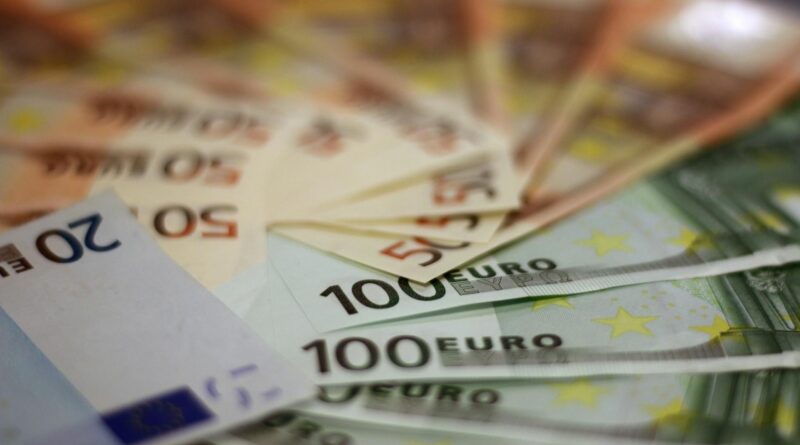 fan of assorted euro banknotes