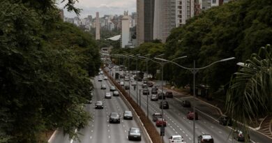 busy highway in sao paulo cityscape