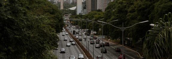 busy highway in sao paulo cityscape