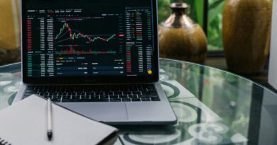 cryptocurrency chart displayed on a laptop