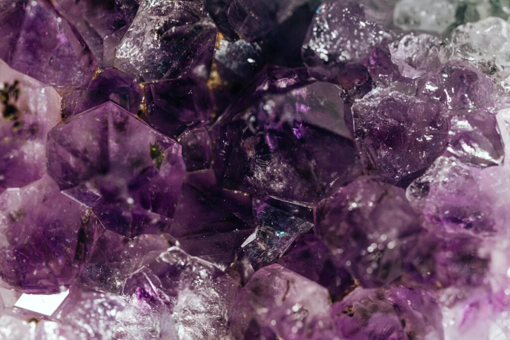 close up of purple amethyst