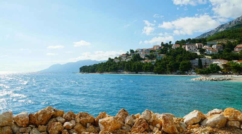 village near seashore