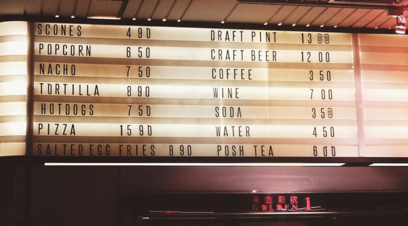 diner menu board