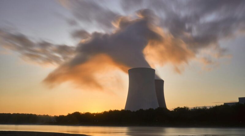 sky industry sunrise river