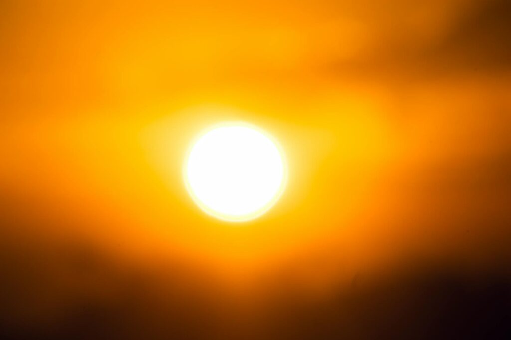 sun during sunset