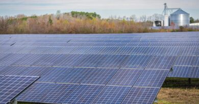 solar panels on a field
