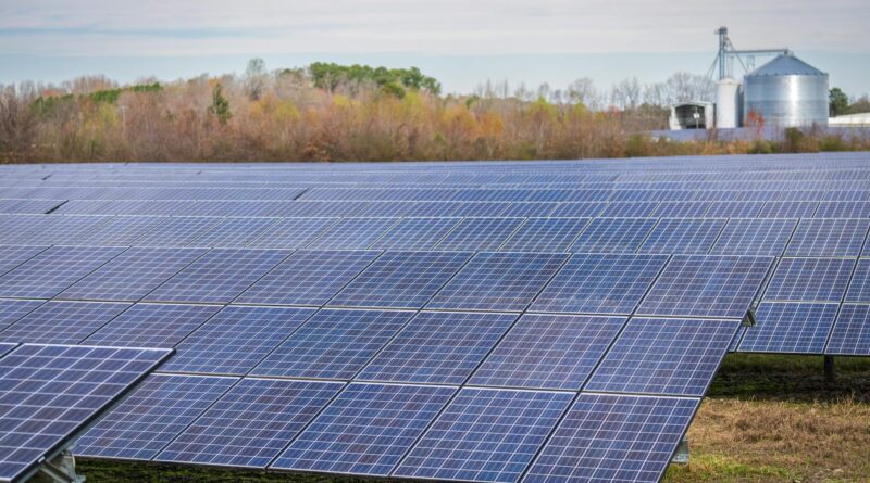 solar panels on a field