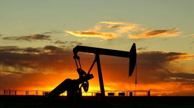 oil well at sunset