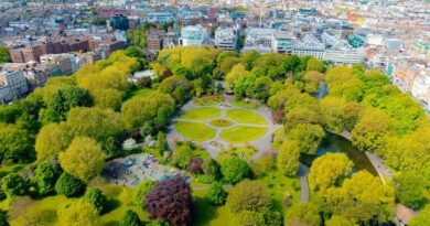 aerial view of st stephen s green in dublin
