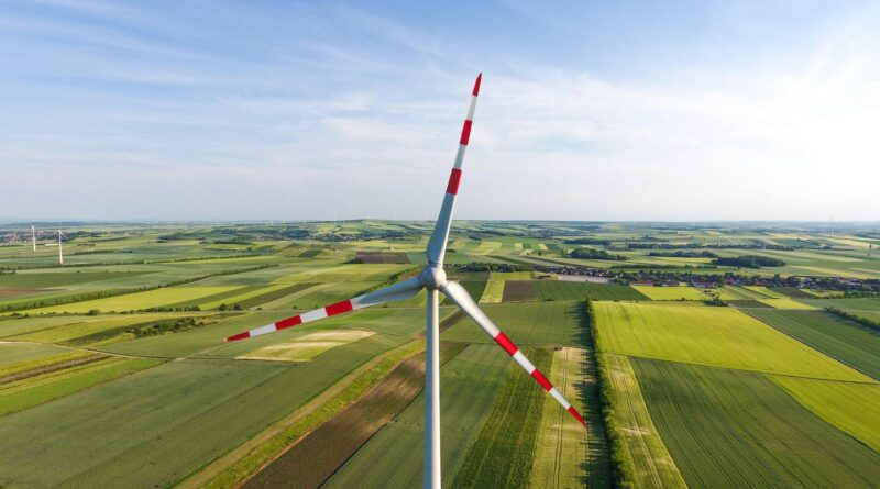 aerial photography of a wind turbine