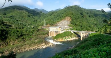 water power plant for producing electricity on river