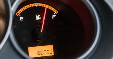 a fuel guage in close up shot