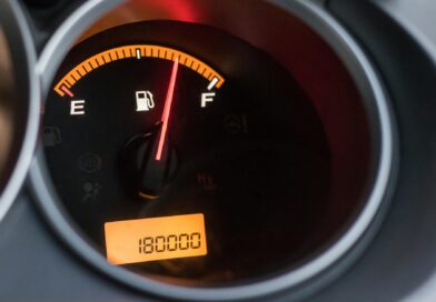 a fuel guage in close up shot