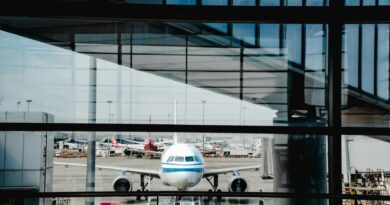 airplane at shanghai airport terminal view