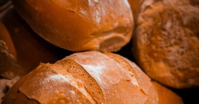 close up of fresh crusty bread in basket