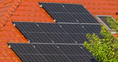 close up of solar panels on a roof of a house