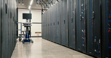 server racks on data center