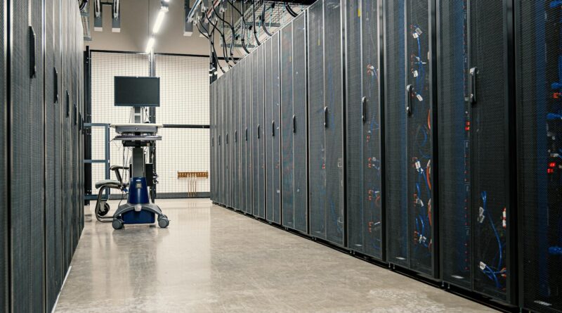server racks on data center