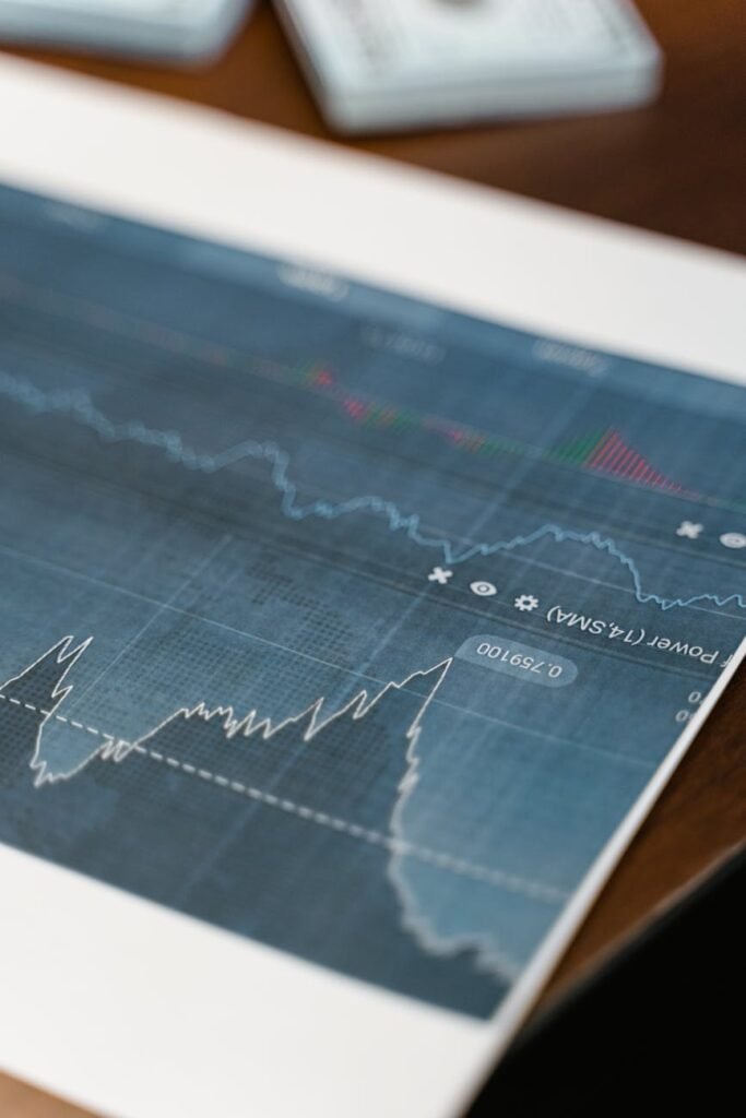 close up photo of a report showing growth in stocks